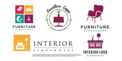 furniture logo design vector with creative concept