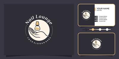 Nail logo design concept for beauty with creative element style vector