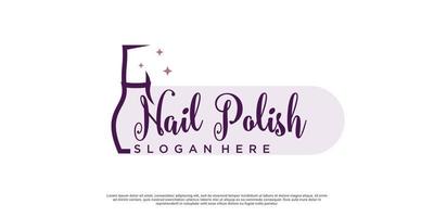 Nail polish logo design vector with creative unique style