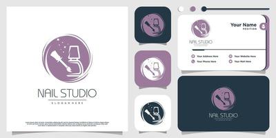 Nail polish logo design vector with creative unique style