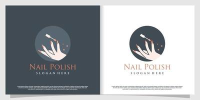 Nail polish logo design vector with creative unique style