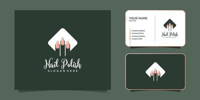 Beauty nail logo design vector with creative unique style Premium Vector