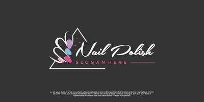 Beauty nail logo design vector with creative unique style Premium Vector