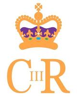 The Royal Cypher of King Charles III. New British monarch. Prince Charles of Wales becomes King of England. vector