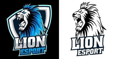 lion head esport logo mascot design vector