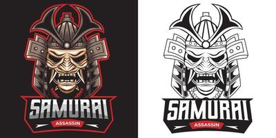 samurai asesino esport logo mascota diseño vector