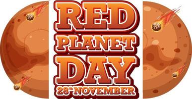 Red Planet Day Logo Design vector