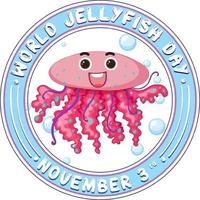 World Jellyfish Day Logo Design vector