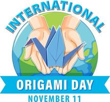 International Origami Day Banner Design vector