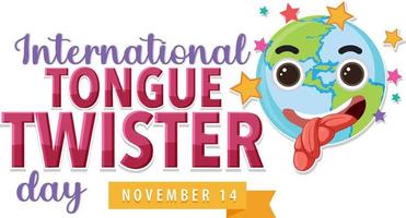 International tongue twister day logo design vector