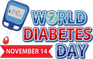 World Diabetes Day Font Logo Design vector