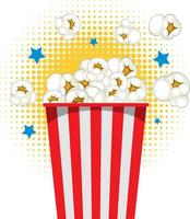 Popcorn red stripes bucket vector