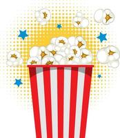 Popcorn red stripes bucket vector