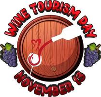 Wine Tourism Day Font Logo Design vector