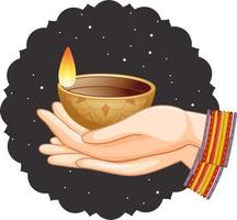 vector de concepto de diwali diya