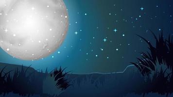 Thumbnail design with super moon night vector