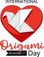 diseño de banner del día internacional del origami vector