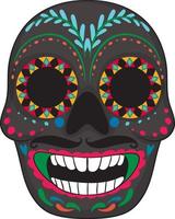 Mexican painted skull isolated vector