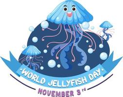 World Jellyfish Day Logo Design vector