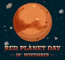 Red Planet Day Poster Template vector