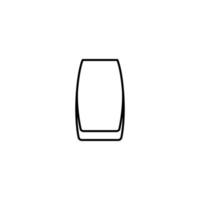 empty vibe cooler or beer glass icon on white background. simple, line, silhouette and clean style. black and white. suitable for symbol, sign, icon or logo vector