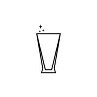 sparkling pilsner or beer glass icon on white background. simple, line, silhouette and clean style. black and white. suitable for symbol, sign, icon or logo vector