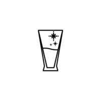 pilsner or beer glass icon with cold water on white background. simple, line, silhouette and clean style. black and white. suitable for symbol, sign, icon or logo vector