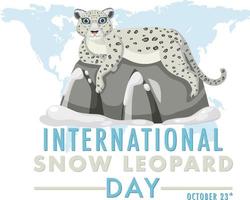 diseño de banner del día internacional del leopardo de las nieves vector