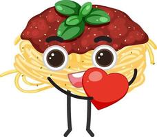 Cute spaghetti cartoon character vector