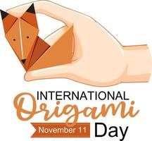 International Origami Day Banner Design vector