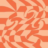 1970 Wavy Swirl Seamless Pattern in Orange and Pink Colors. Seventies Style, Groovy Background vector