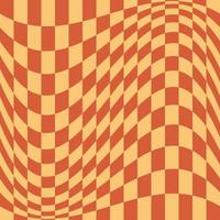 1970 Wavy Swirl Seamless Pattern in Orange and Pink Colors. Seventies Style, Groovy Background vector