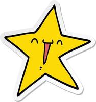 sticker of a happy cartoon star vector