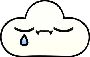 gradient shaded cartoon sad cloud vector