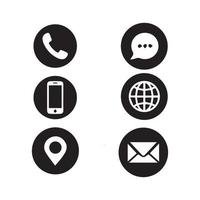 conjunto de sitios web de iconos. conjunto de iconos de página de contacto. icono de contacto. paquete de iconos de comunicación vector
