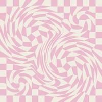 1970 Wavy Swirl Seamless Pattern in Orange and Pink Colors. Seventies Style, Groovy Background vector