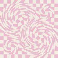 1970 Wavy Swirl Seamless Pattern in Orange and Pink Colors. Seventies Style, Groovy Background vector