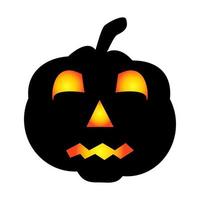 Halloween pumpkin icon. Autumn symbol. Halloween scary pumpkin with a smile, burning eyes. vector