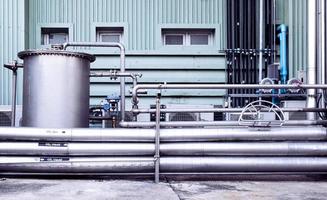 Stainless steel pipelines for industrial plants photo