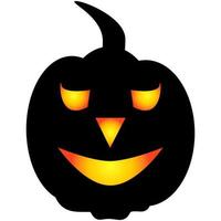 icono de calabaza de Halloween. símbolo de otoño. calabaza aterradora de halloween con una sonrisa, ojos ardientes. vector