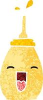 quirky retro illustration style cartoon happy mustard vector