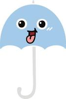 flat color retro cartoon umbrella vector