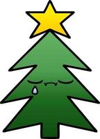 gradient shaded cartoon christmas tree vector