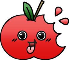 gradient shaded cartoon red apple vector