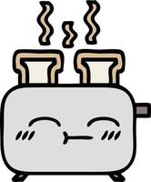 cute cartoon of a toaster vector