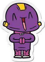 sticker of a cartoon robot vector