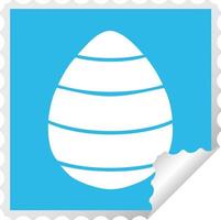 quirky square peeling sticker cartoon easter egg vector