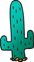 garabato de dibujos animados degradado de un cactus vector