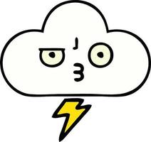 comic book style cartoon thunder cloud vector