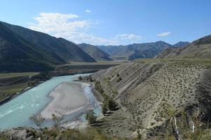 The nature of Altai. western Siberia. Blue Katun River photo